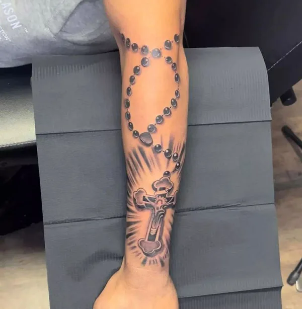 Rosary Hand Tattoo 1