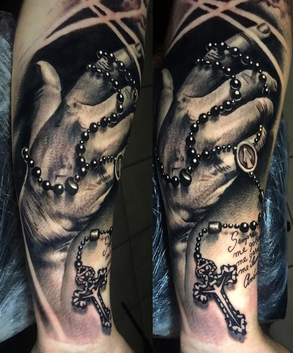 Rosary Hand Tattoo 2