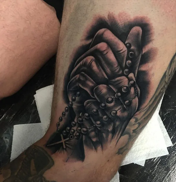 Rosary Praying Hands Tattoo 2
