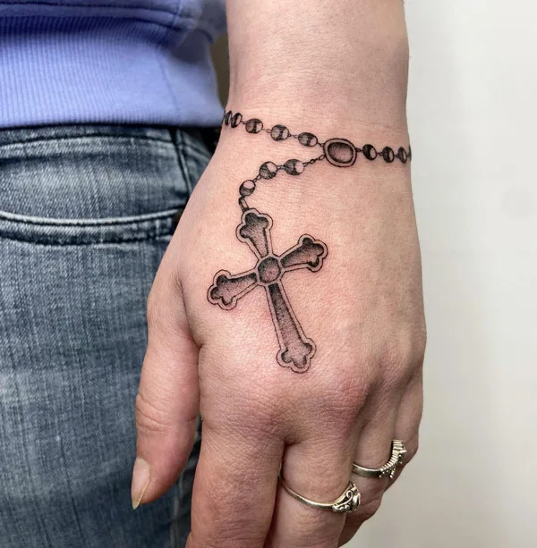 Rosary Tattoo On Wrist 1