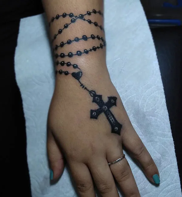 Rosary Tattoo On Wrist 2