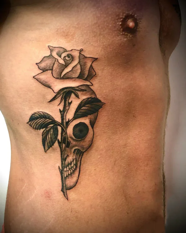 Rose Rib Tattoo