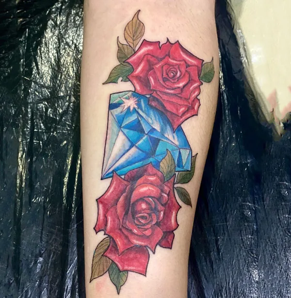 Rose and Diamond Tattoo 1
