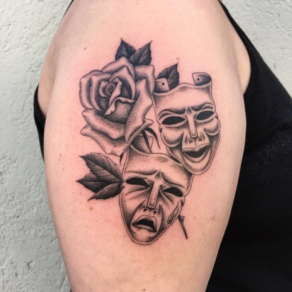 Rose with Laugh Now Cry Later Tattoo Blending Beauty and Emotion 