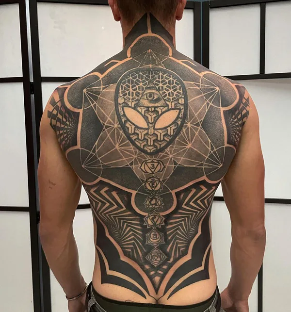 Sacred Geometry Back Tattoo 1