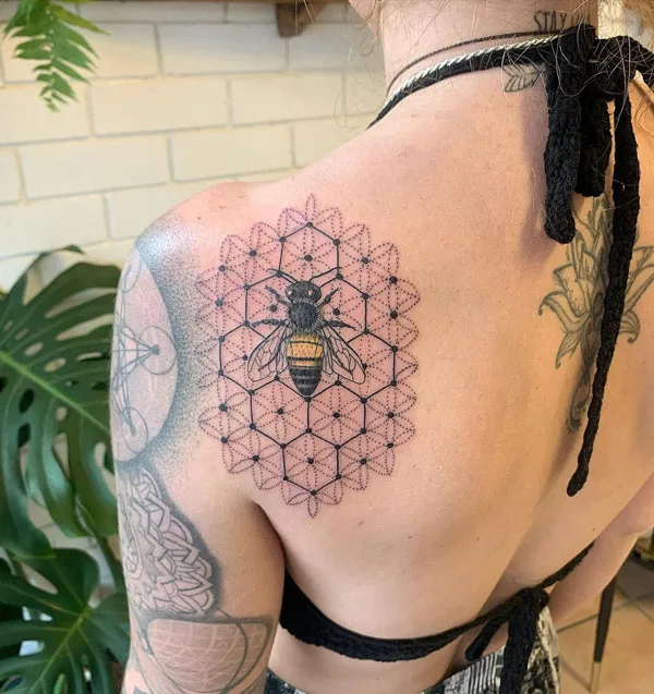 Sacred Geometry Bee Tattoo