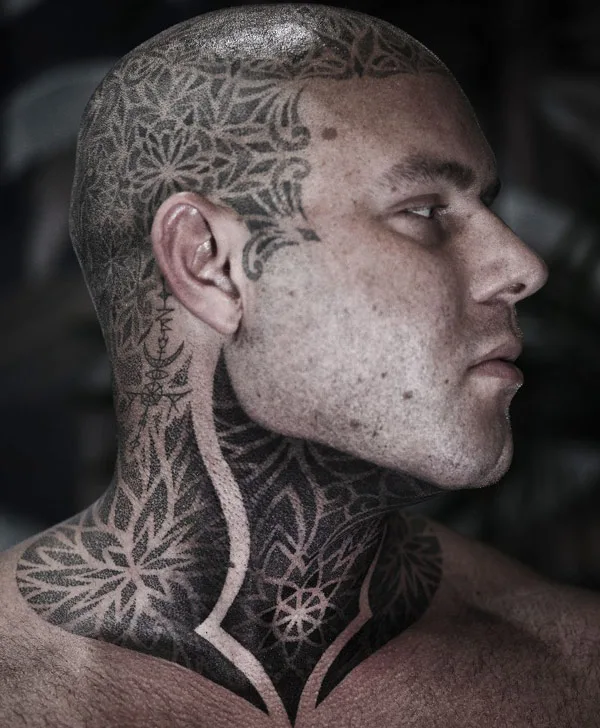 Sacred Geometry Neck Tattoo 1