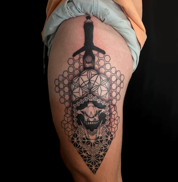 Sacred Geometry Skull Tattoo