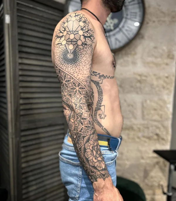 Sacred Geometry Sleeve Tattoo 1