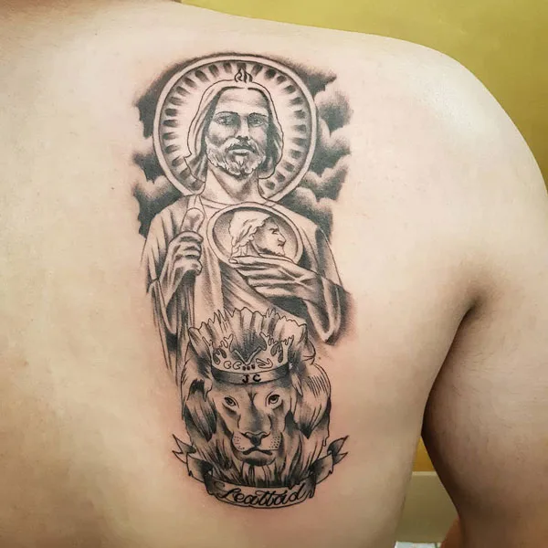 San Judas tattoo 45