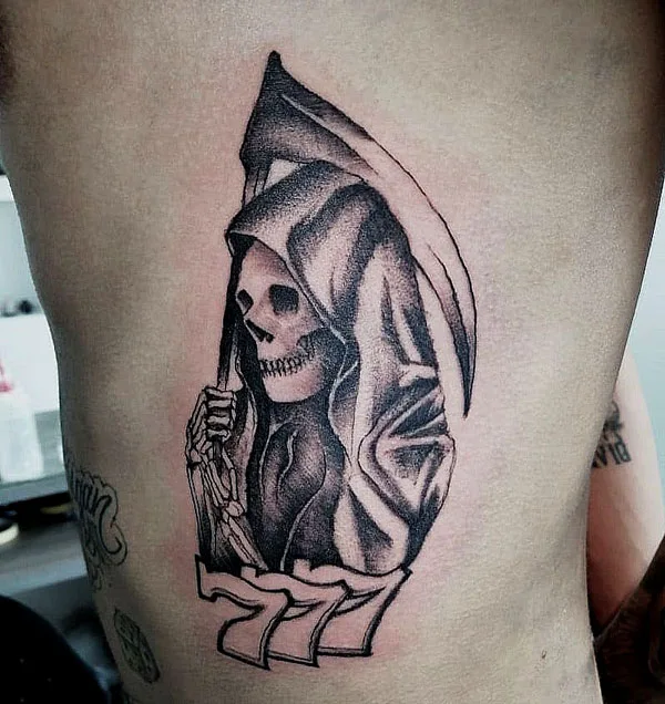 Santa muerte 777 tattoo