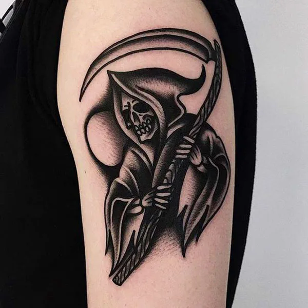 Santa muerte tribal tattoo