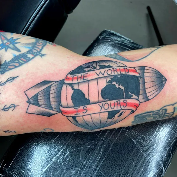 Scarface blimp tattoo