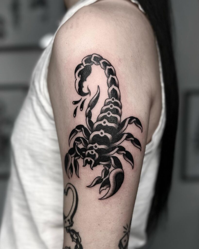 Scorpion Tattoo on Upper Arm Empowerment and Grace