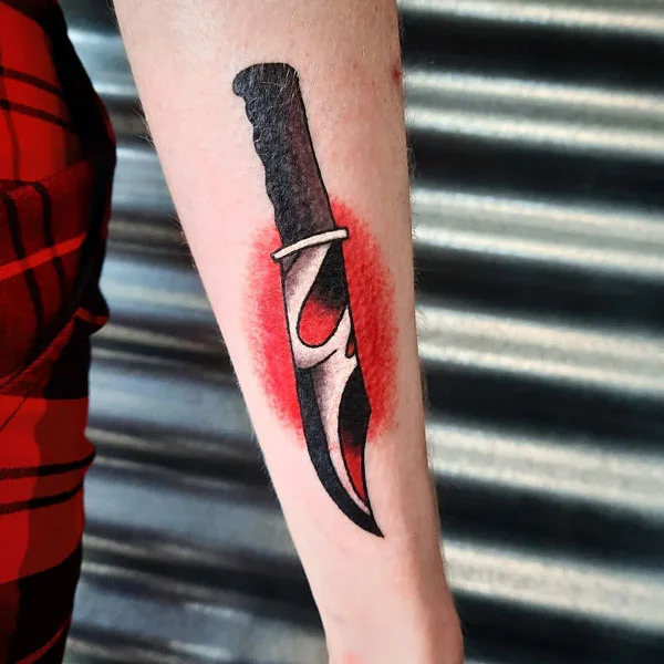 Scream knife tattoo