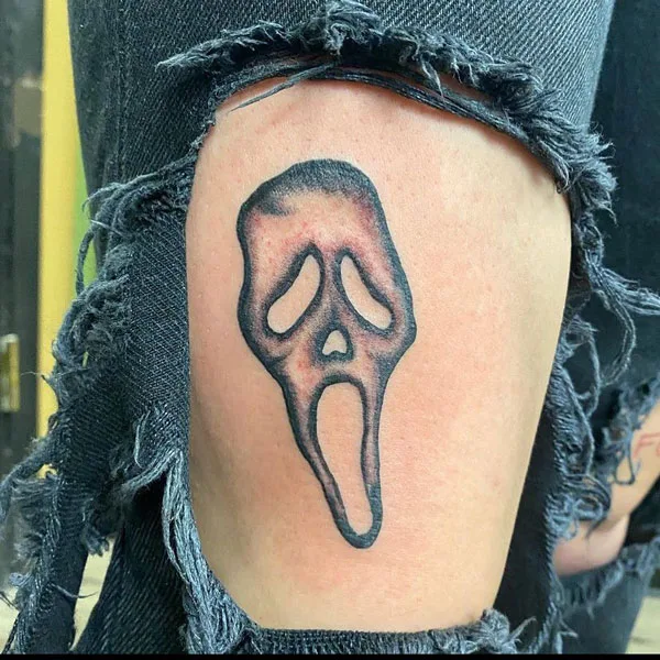 Scream mask tattoo