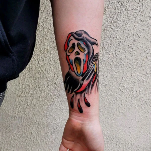 Scream wrist tattoo