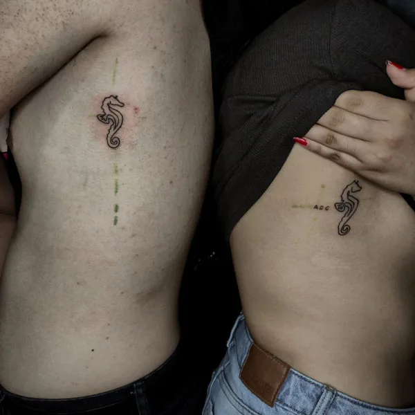 Seahorse Couple Tattoo 1