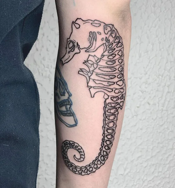 Seahorse Skeleton Tattoo