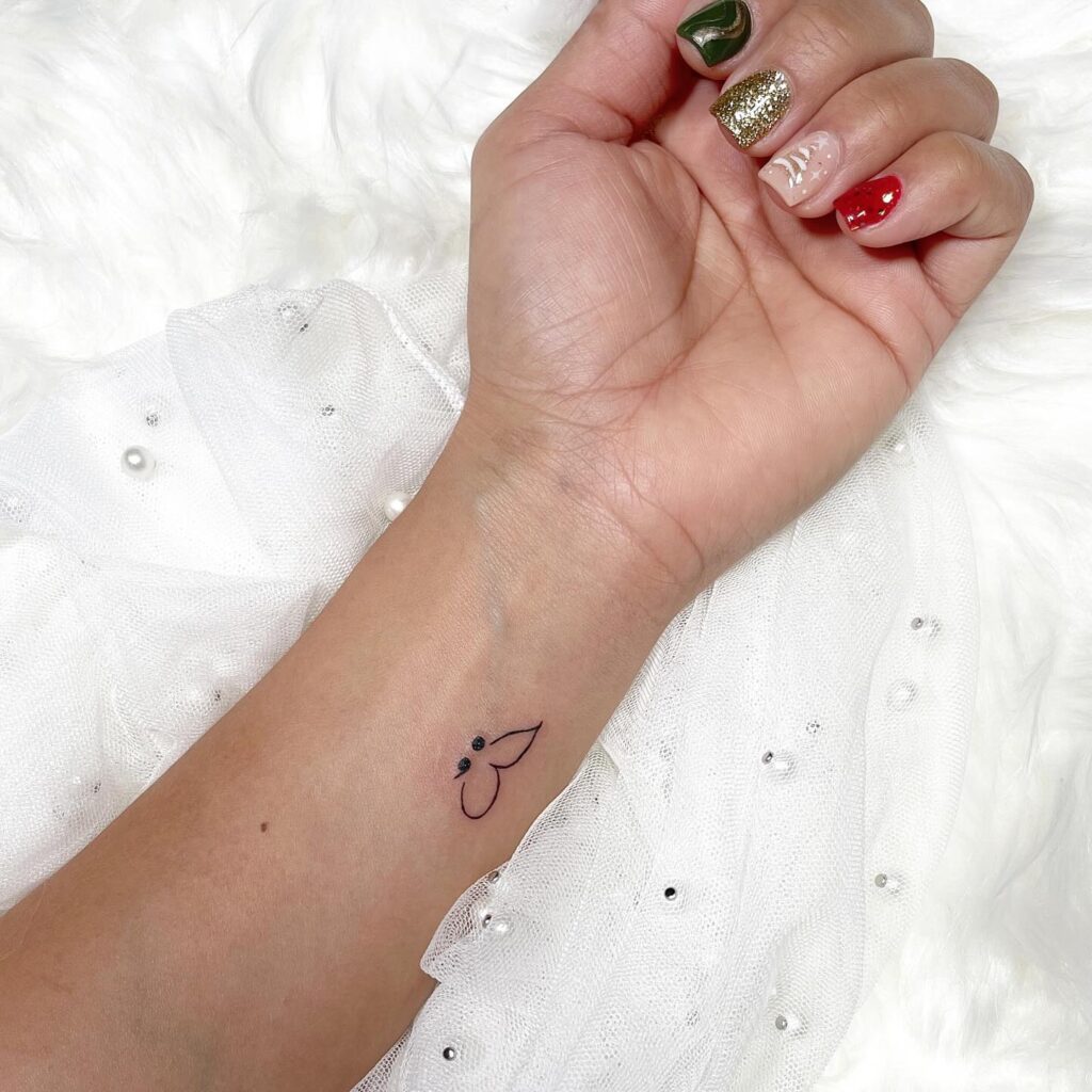 Semicolon Butterfly Tattoo Outline for Girls: Wrist Flutter