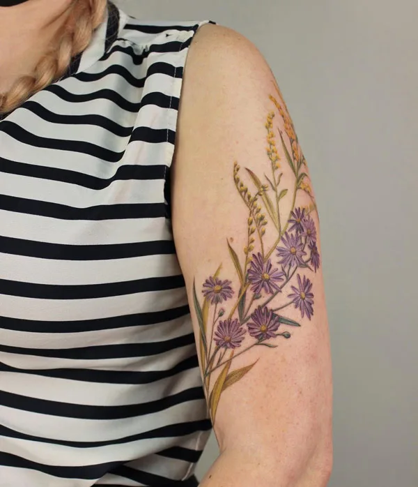 September Birth Flower Tattoo on Arm 1