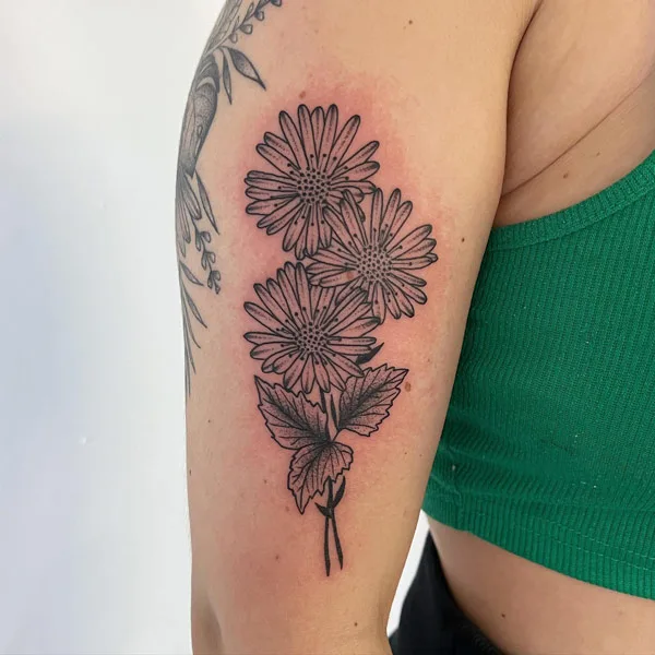 September Birth Flower Tattoo on Arm 2