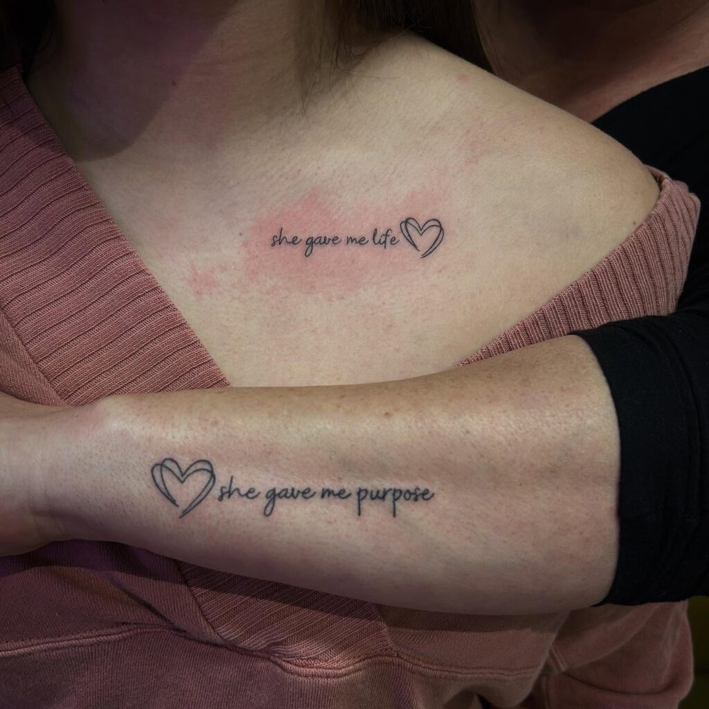 She Gave Me Life She Gave Me Purpose Meaningful Mother Daughter Tattoos