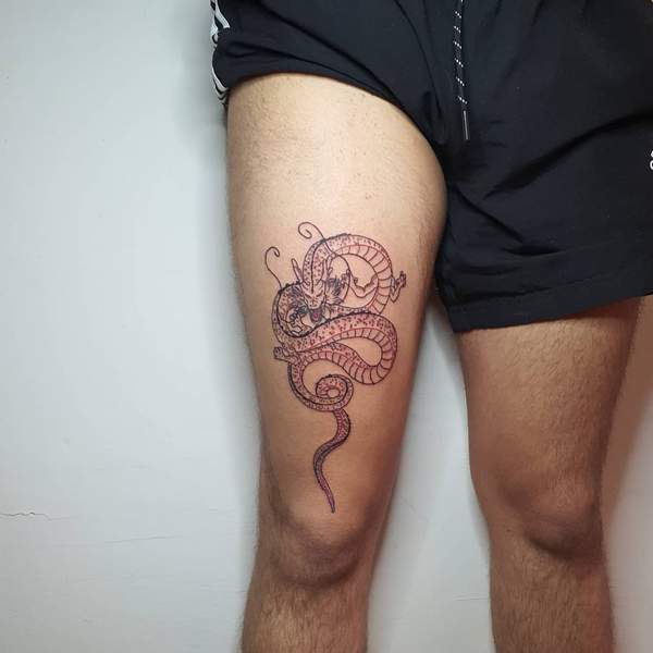 Shenron Thigh Tattoo 1