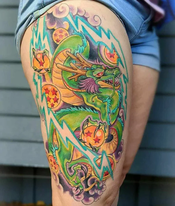 Shenron Thigh Tattoo 2