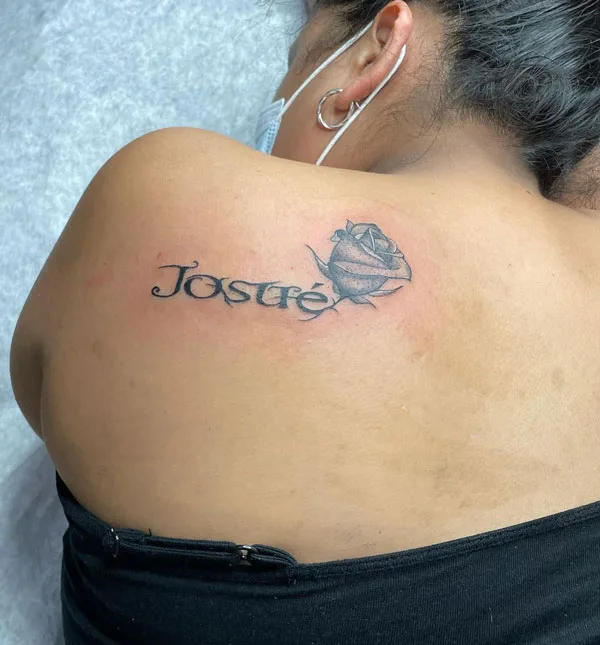 Shoulder Name tattoo