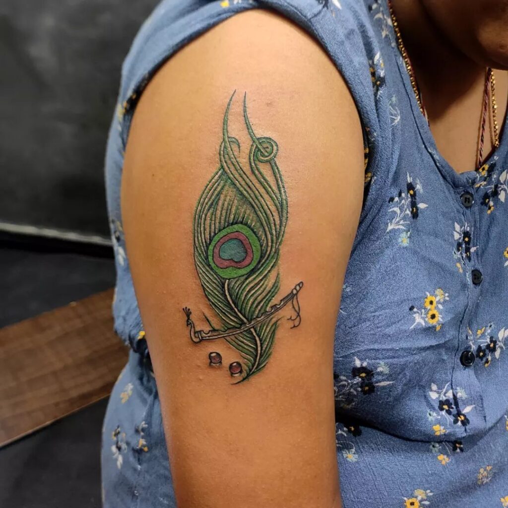 Shoulder Peacock Feather Tattoo Idea Majestic Grace