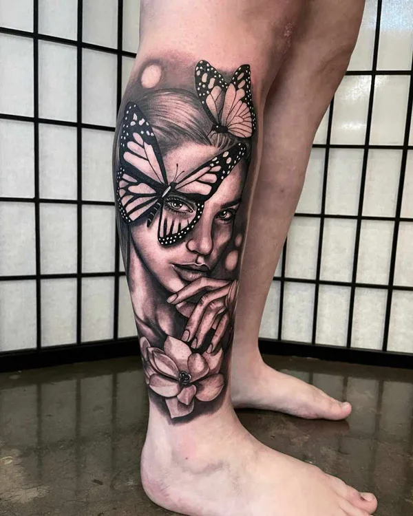 Side Calf Tattoo 2