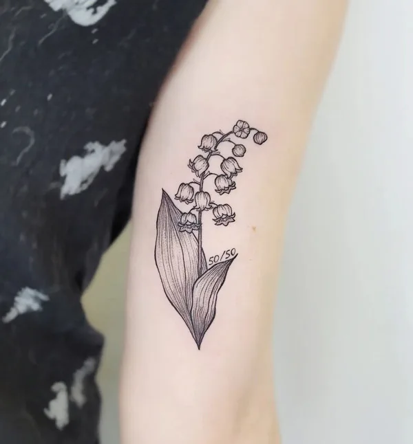 Simple Lily of The Valley Tattoo 2