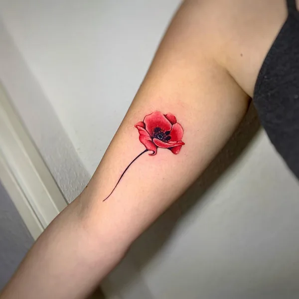 Simple Poppy Flower Tattoo