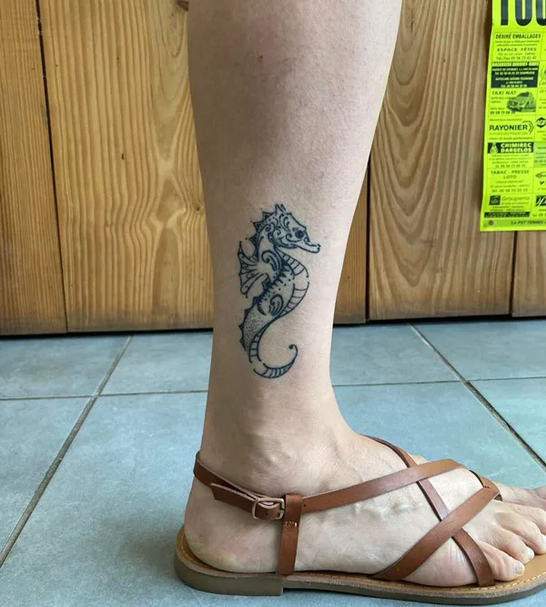 Simple Seahorse Tattoo