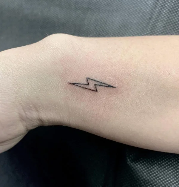 Simple lightning bolt tattoo