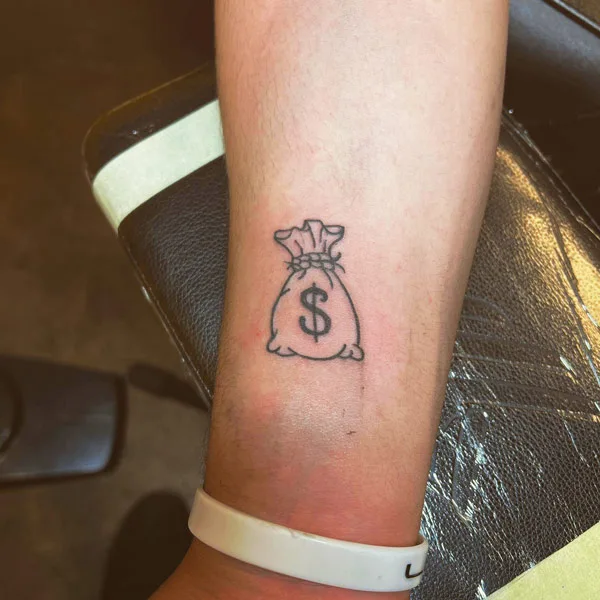 Simple money bag tattoo