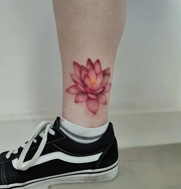 Simple water lily tattoo