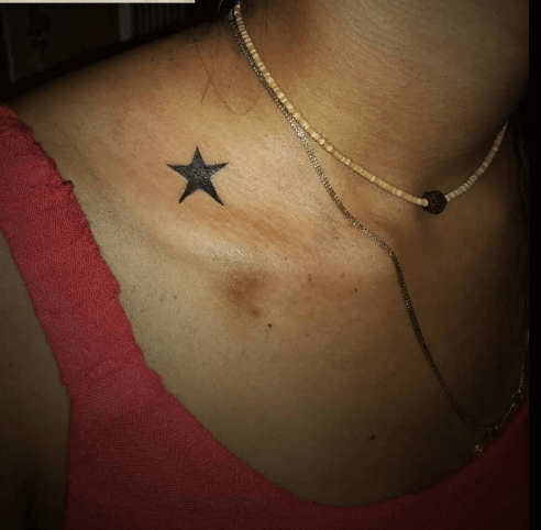 Single Star Tattoos on the Right Shoulder