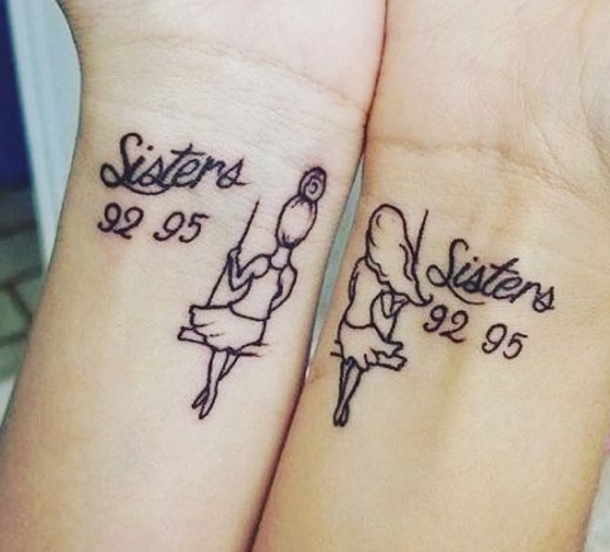 Sister’s Love Tattoo Design for Girls