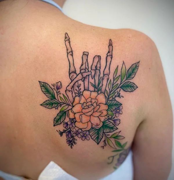 Skeleton hand tattoo 111