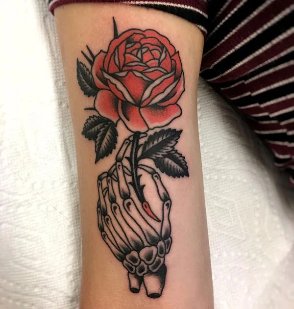 Skeleton hand tattoo 12