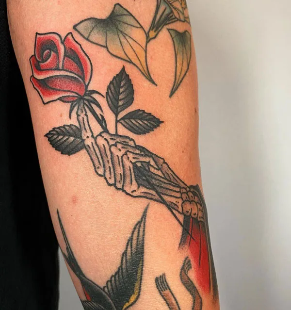 Skeleton hand tattoo 14