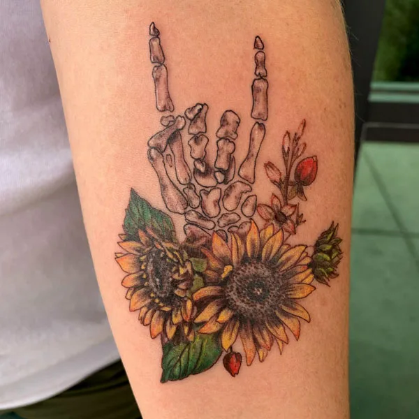 Skeleton hand tattoo 2