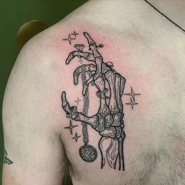 Skeleton hand tattoo 23
