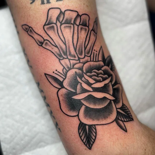 Skeleton hand tattoo 35