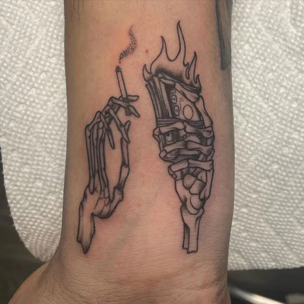 Skeleton hand tattoo 43