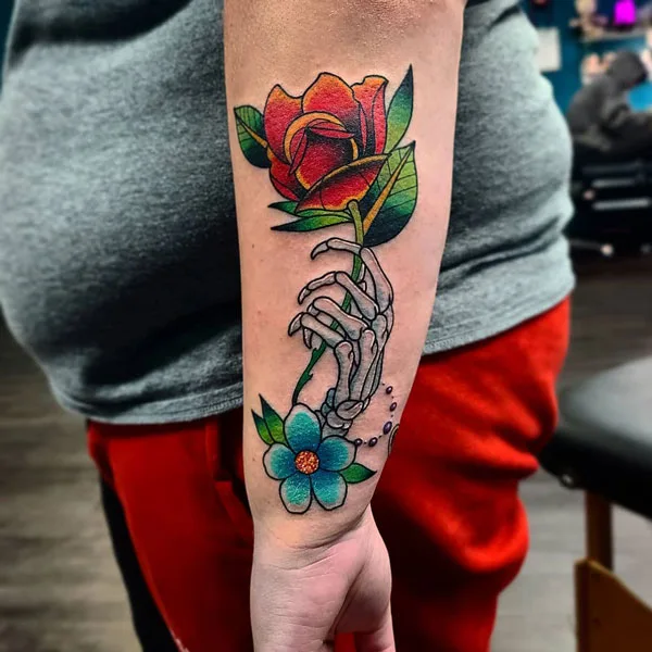 Skeleton hand tattoo 48