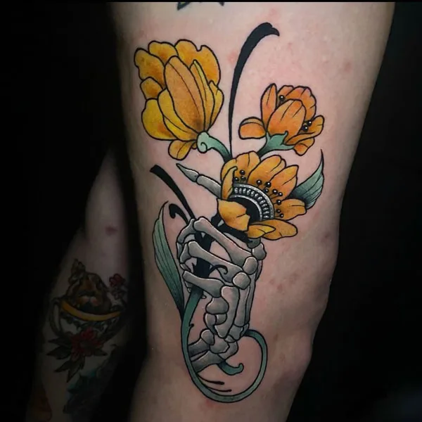 Skeleton hand tattoo 50