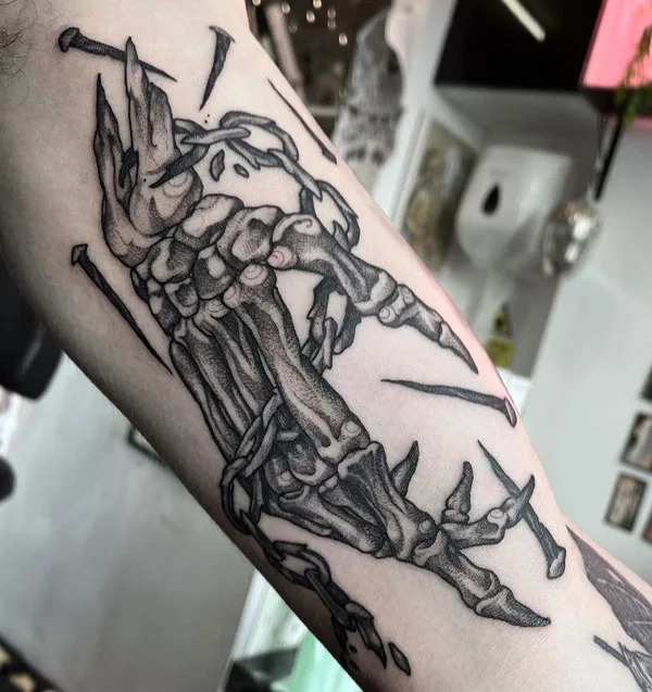 Skeleton hand tattoo 58